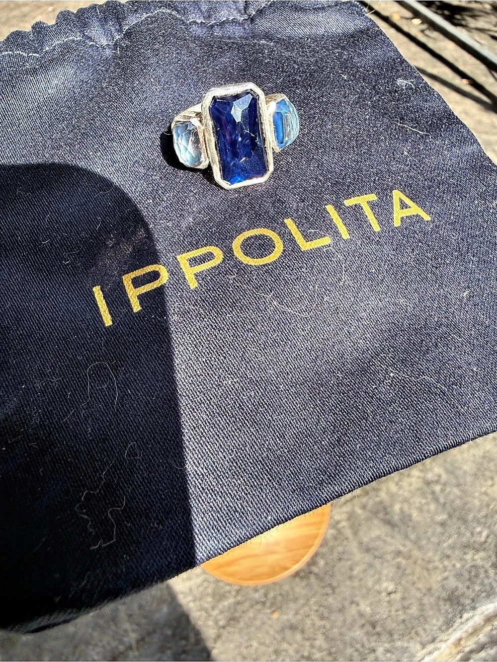 IPPOLITA Blue Stone Ring in Silver